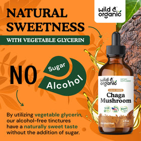 Flacon de Wild & Organic Chaga avec des ingrédients naturels