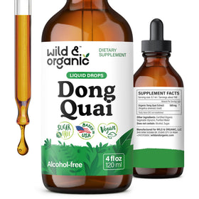 Flacon de Wild & Organic Dong Quai 4 oz avec étiquette