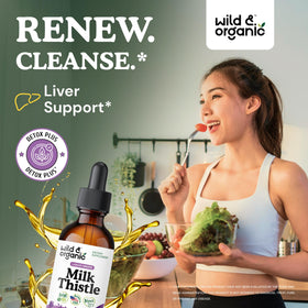 Flacon de Wild & Organic Extrait de Chardon-Marie 600 mg avec étiquette visible