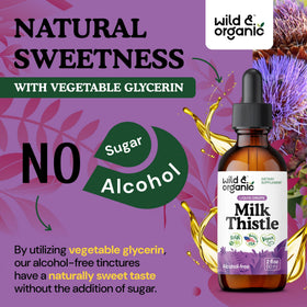 Flacon de Wild & Organic Extrait de Chardon-Marie avec dosage indiqué