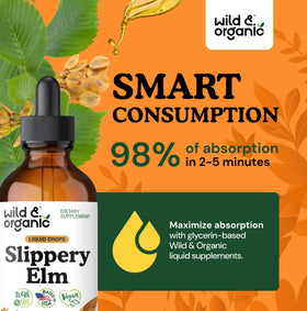 Flacon de Wild & Organic Goutte de Bouleau Liquide sur une table en bois