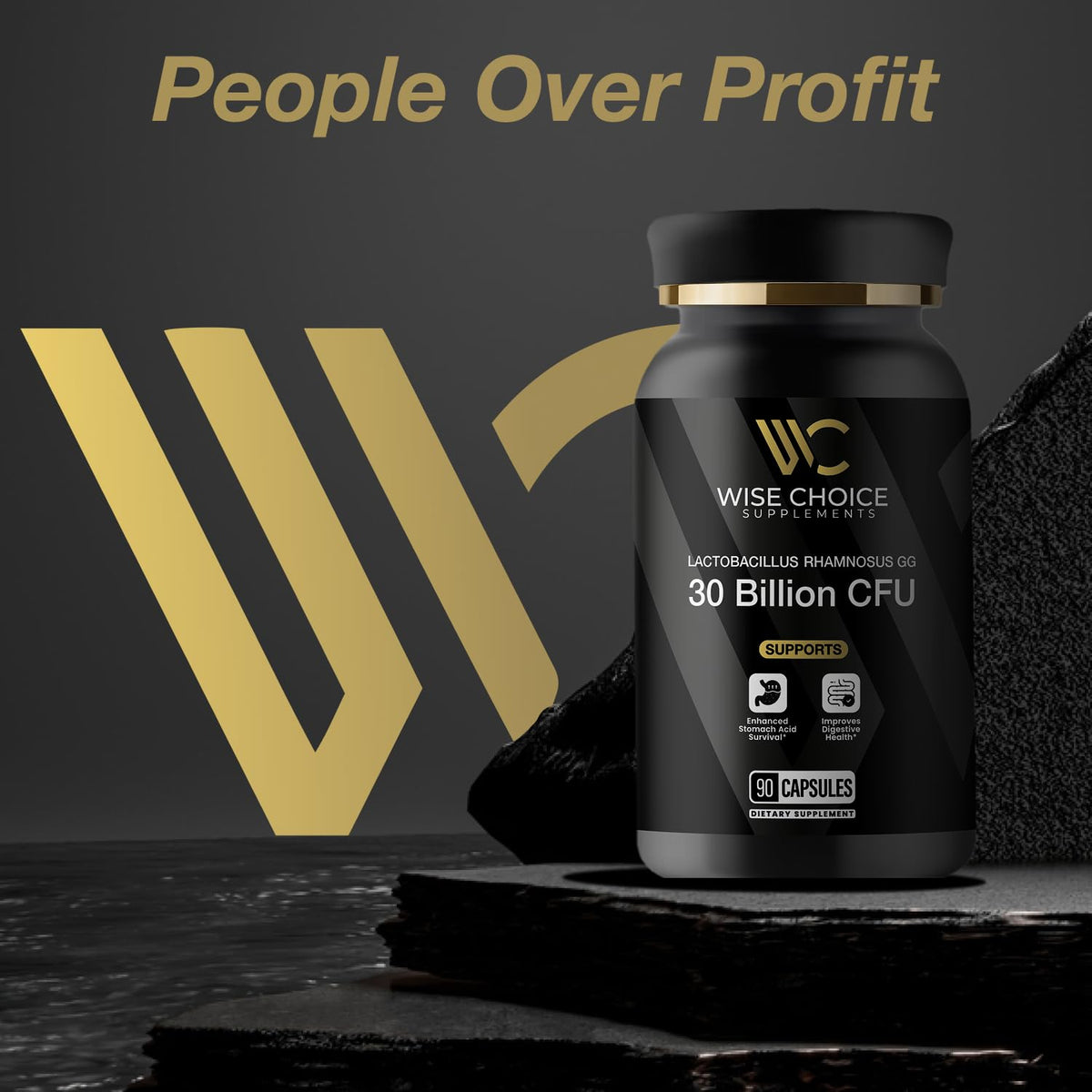 Flacon de WISE CHOICE SUPPLEMENTS avec des capsules à l'intérieur