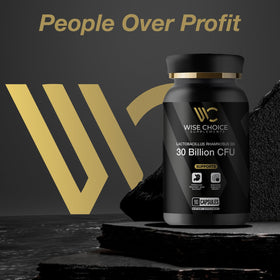 Flacon de WISE CHOICE SUPPLEMENTS avec des capsules à l'intérieur