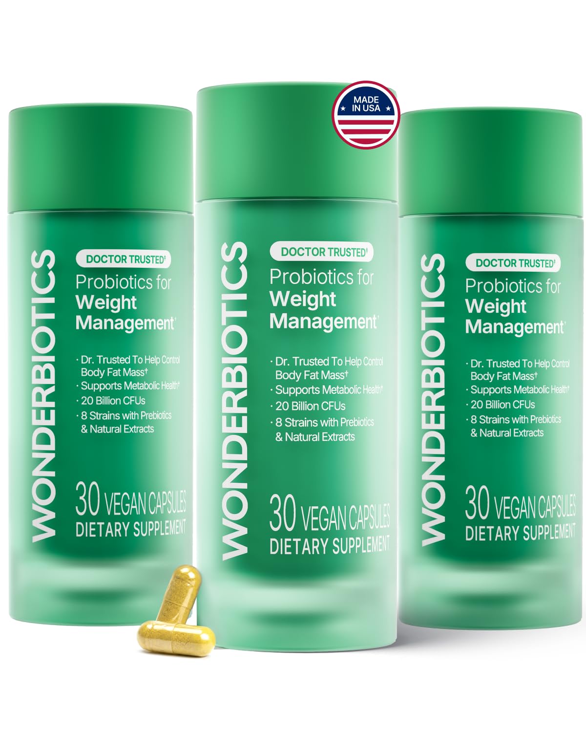 Flacon de WonderBiotics Complément Alimentaire GLP-1 30 Capsules