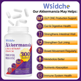Flacon de Wsidche Akkermansia Muciniphila avec étiquette visible