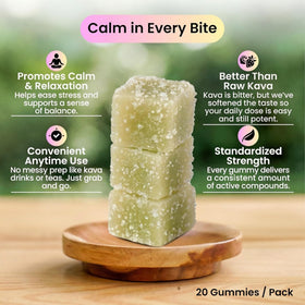 Flacon de WUNDERKIND Gummies Kava affichant l'étiquette