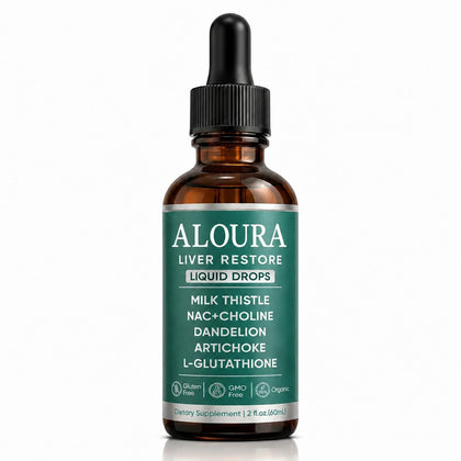 Flacon de XKHZRX Aloura Liver Restore Drops 60 mL avec compte-gouttes