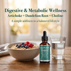 Flacon de XKHZRX Aloura Liver Restore Drops avec étiquette visible