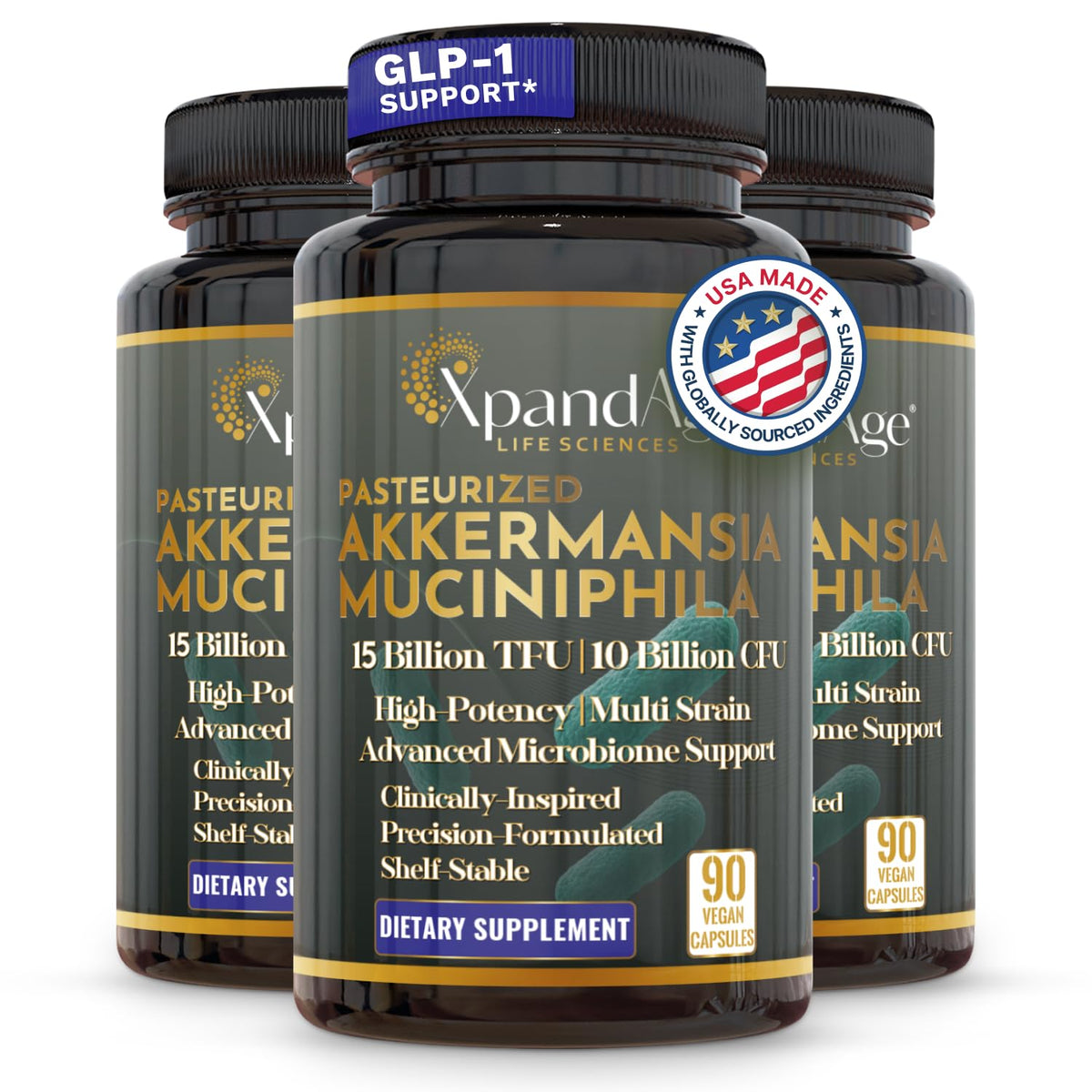 Flacon de XpandAge Akkermansia Muciniphila avec 90 capsules végétales