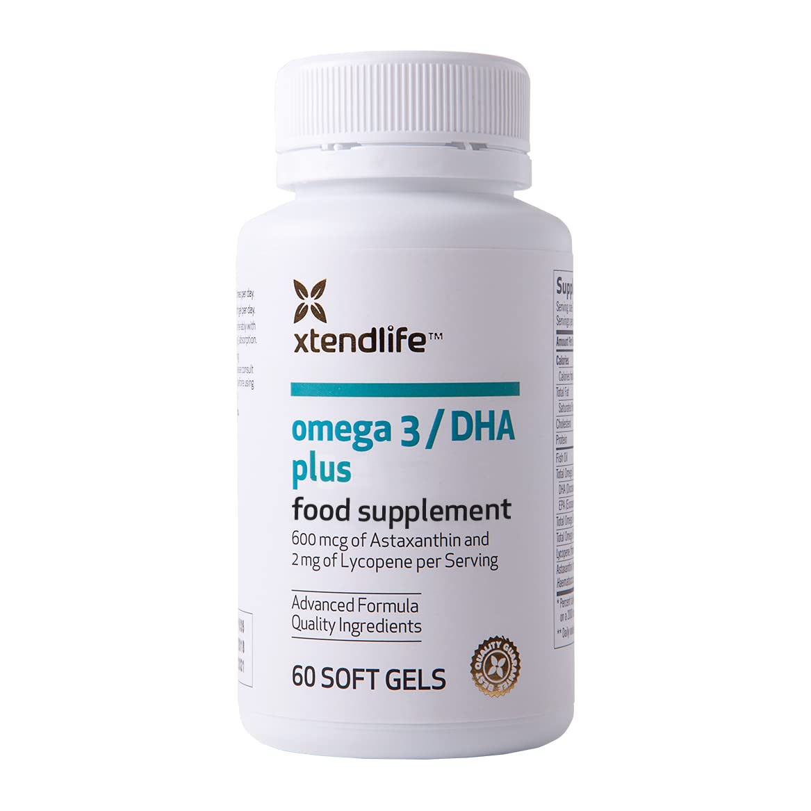 Flacon de Xtendlife Omega-3 DHA 1100mg avec 60 gélules