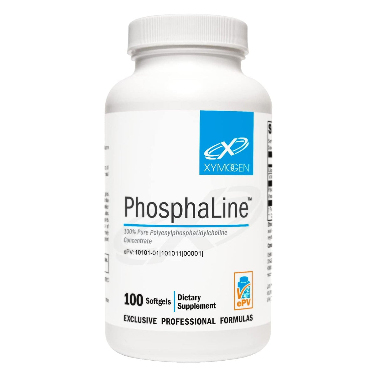 Flacon de XYMOGEN PhosphaLine 100 gélules vue de face