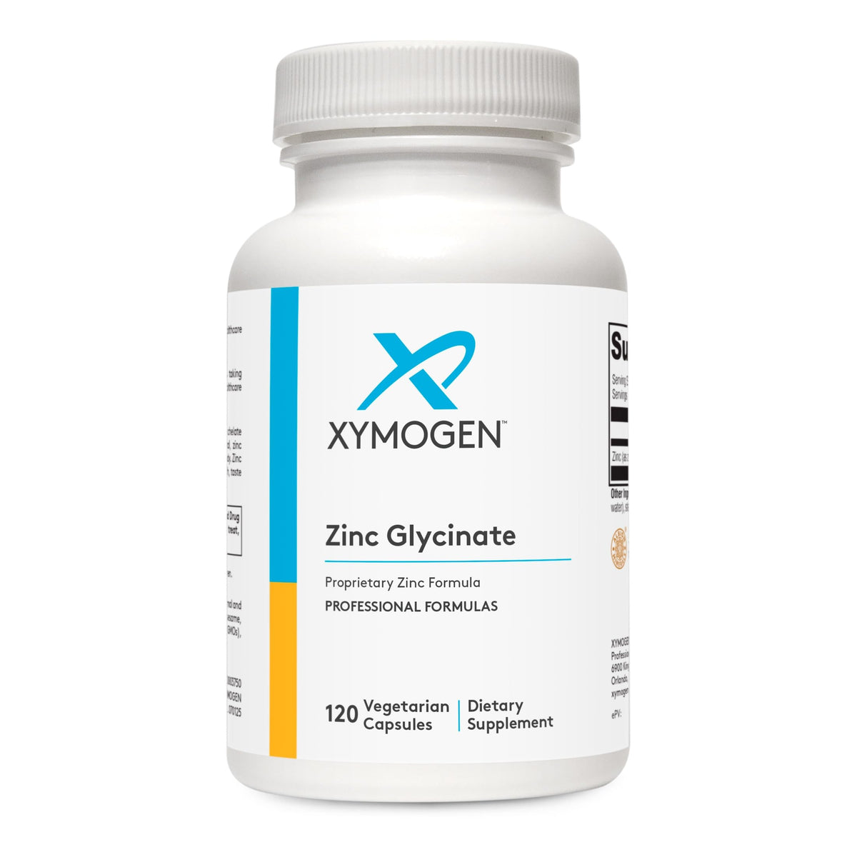 Flacon de XYMOGEN Zinc Glycinate 20 mg avec 120 capsules