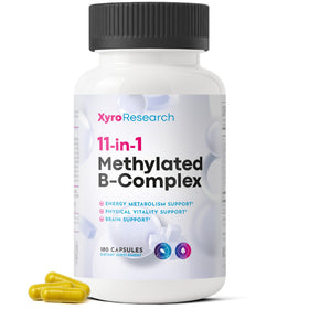 Flacon de Xyro Research B-Complex Methylé 180 capsules vue avant
