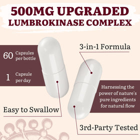 Flacon de Yasumako Lumbrokinase 100mg sur un fond neutre