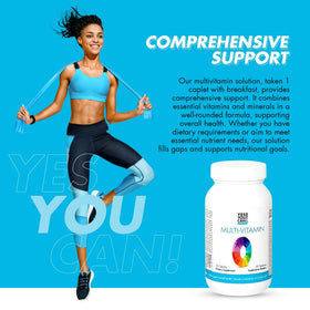 Flacon de Yes You Can! Multivitamines avec étiquette visible