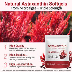 Flacon de YUEPLATTNMAY Astaxanthin 120 gélules douces