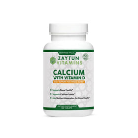 Flacon de Zaytun Calcium Halal 650 mg avec étiquette