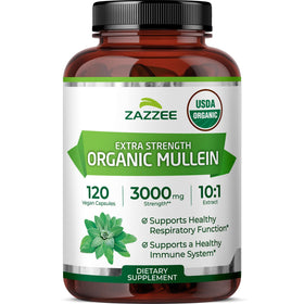 Flacon de Zazzee Extrait de Feuille de Molène Bio 10:1, 120 capsules