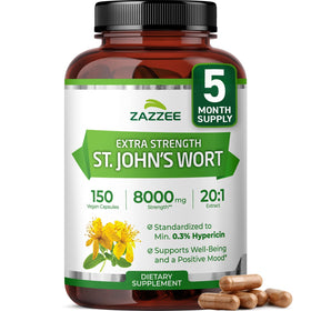 Flacon de Zazzee extrait de millepertuis renforcé 20:1 avec 150 capsules
