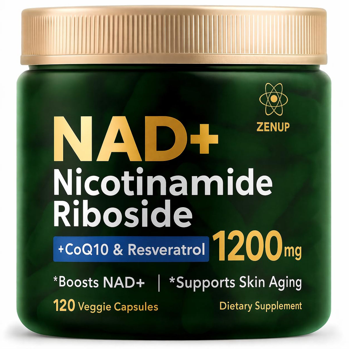 Flacon de ZenUP Complément Alimentaire NAD 1200mg avec capsules végétales