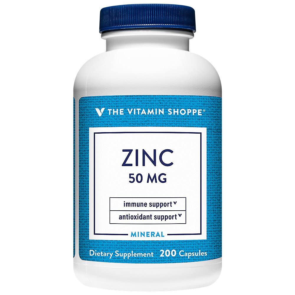 Flacon de Zinc 50 mg de The Vitamin Shoppe, 200 capsules
