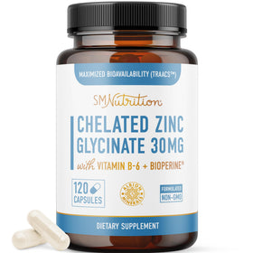 Flacon de Zinc Chélaté 30mg SMNutrition vue de face