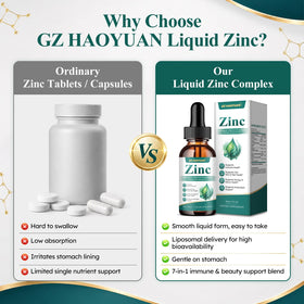 Flacon de zinc liposomal GZ HAOYUAN avec une cuillère doseuse à côté