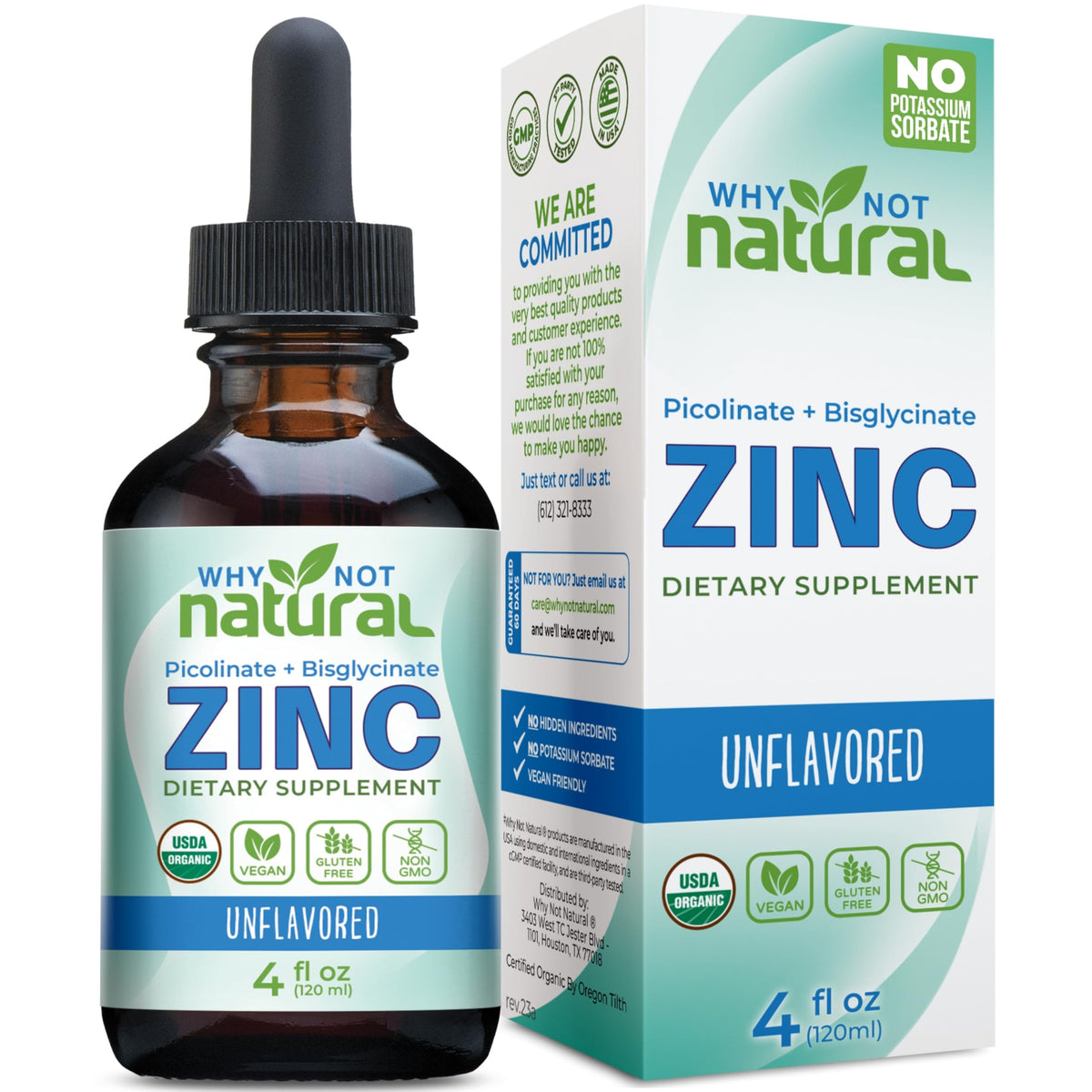 Flacon de zinc liquide bio Why Not Natural avec compte-gouttes