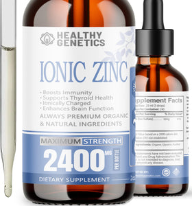 Flacon de zinc liquide Healthy Genetics 2400mg, 240 jours d'approvisionnement