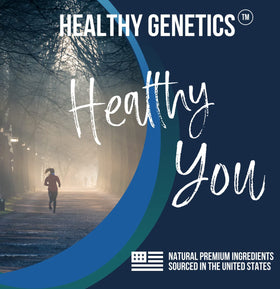 Flacon de zinc liquide Healthy Genetics sur une table en bois