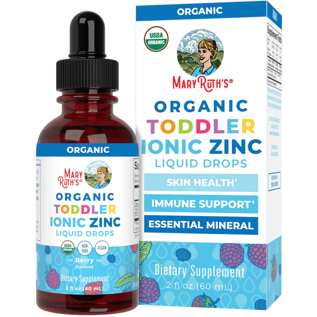 Flacon de zinc liquide MARYRUTH'S pour enfants, 60 gouttes, saveur baie