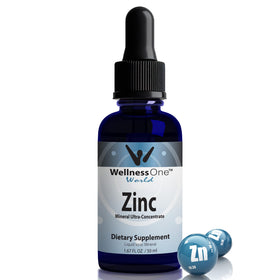 Flacon de Zinc Liquide WellnessOne 50 ml avec compte-gouttes en verre
