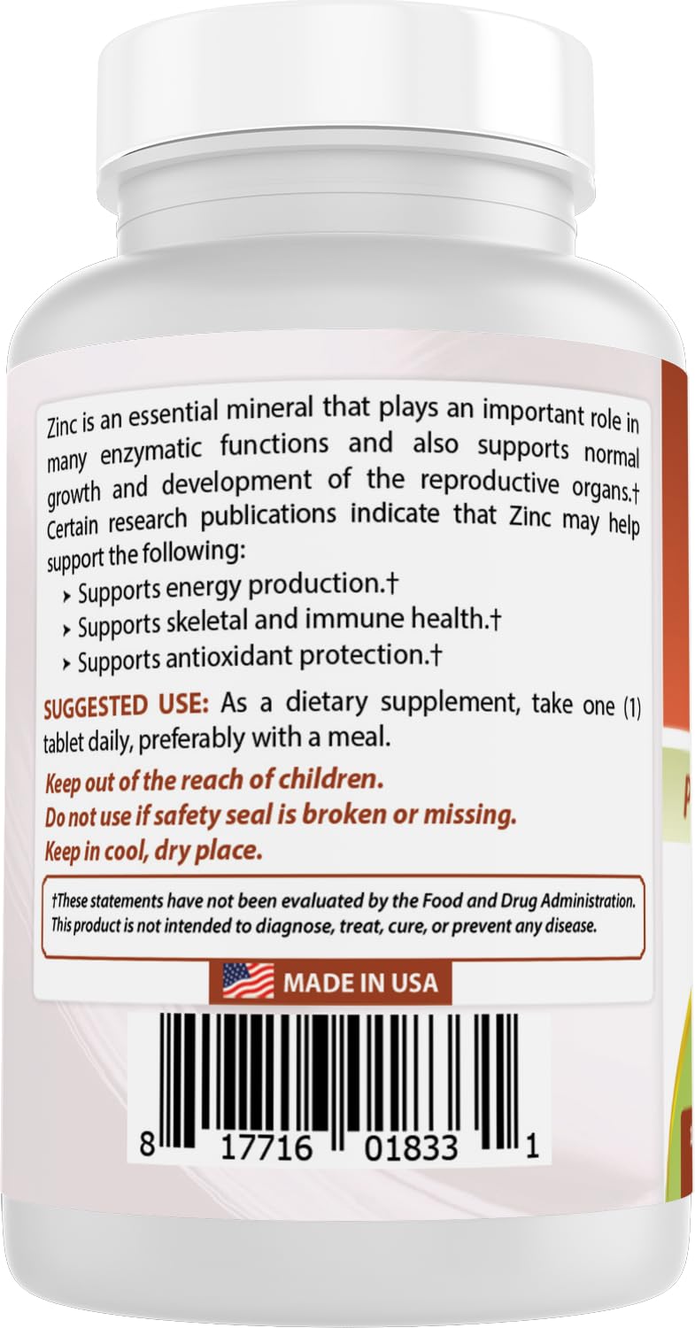 Flacon de Zinc Picolinate 50mg avec arrière-plan neutre
