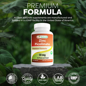 Flacon de Zinc Picolinate 50mg avec bouchon ouvert
