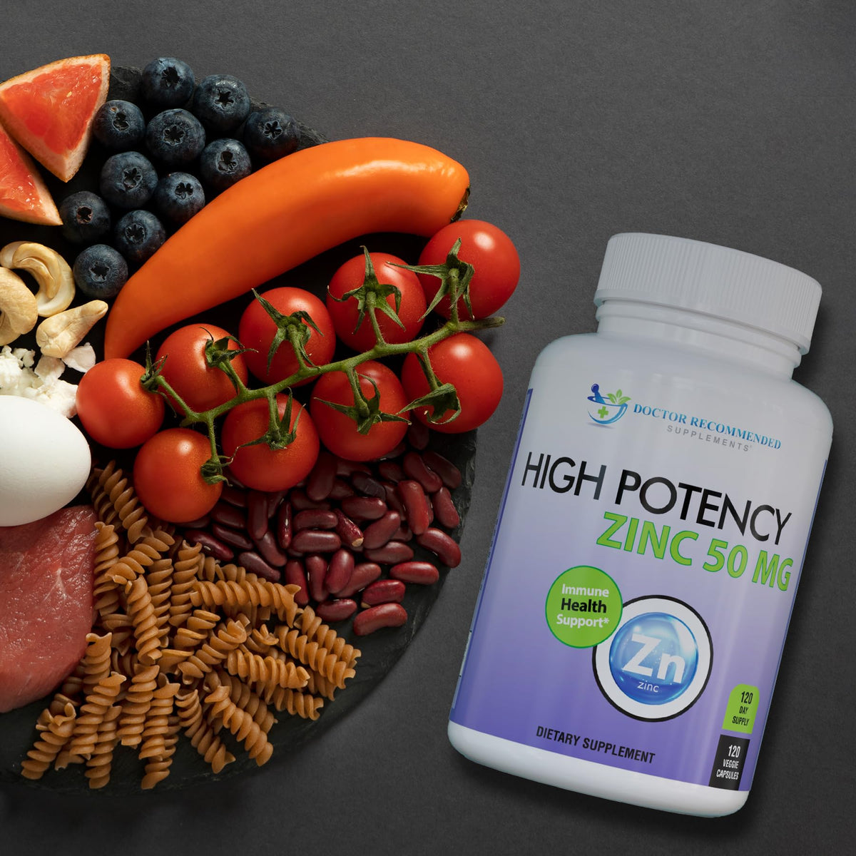 Flacon de Zinc Picolinate 50mg ouvert montrant les capsules