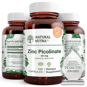 Flacon de Zinc Picolinate Natural Nutra 250 capsules