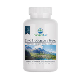 Flacon de Zinc Picolinate Nature's Lab 50mg avec 100 capsules
