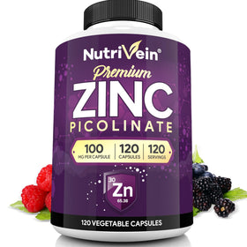 Flacon de Zinc Picolinate Nutrivein 100 mg avec 120 capsules