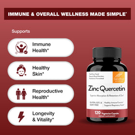 Flacon de Zinc Quercetin de Sandhu's sur une table