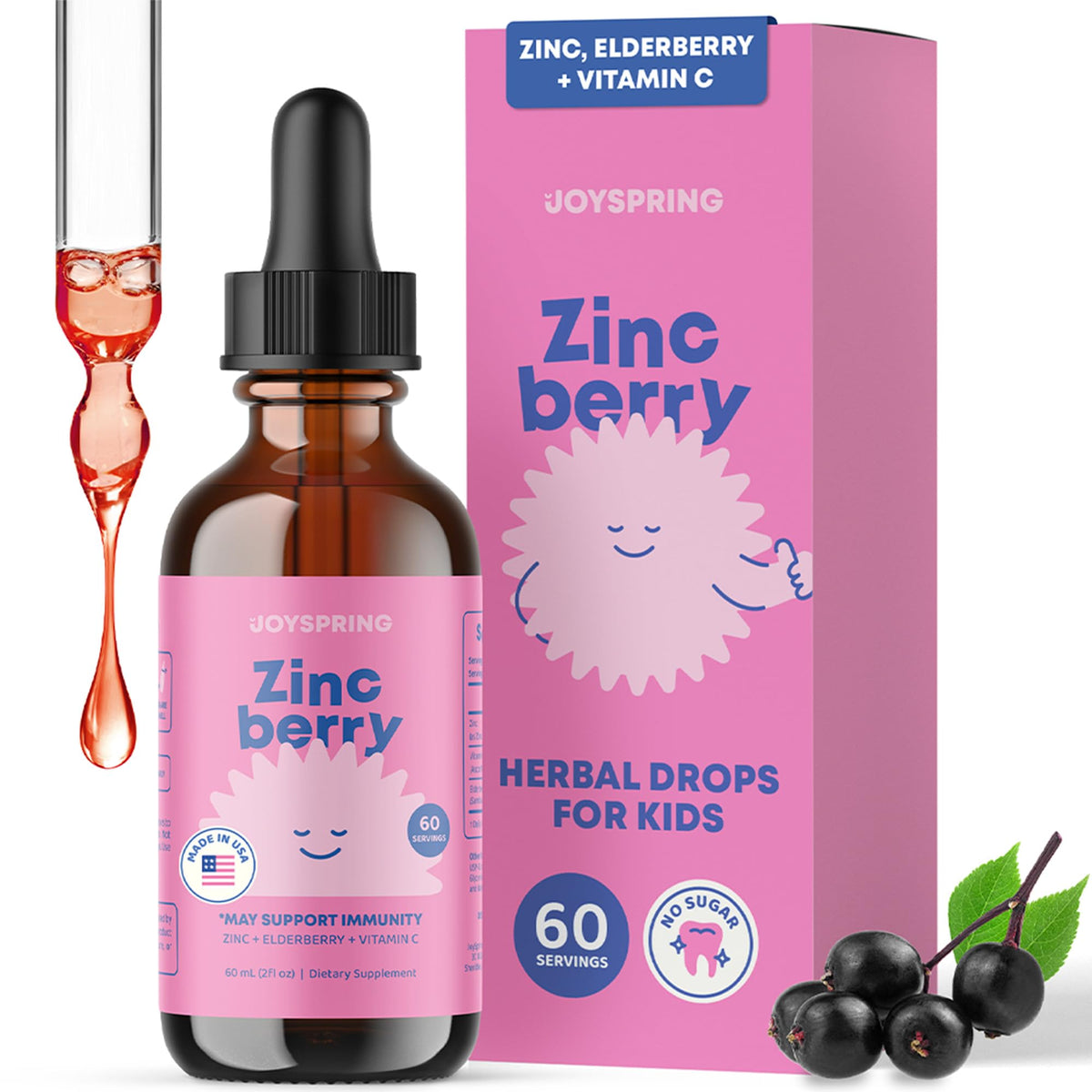 Flacon de ZincBerry JoySpring 60 Ct 2 fl oz vue avant