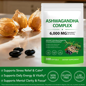Flacon de ZUZOKKAHA Extrait d'Ashwagandha avec étiquette visible