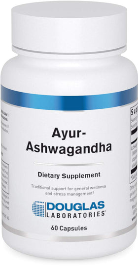 Flacon des capsules Ayur-Ashwaganda Douglas Laboratories vue de face