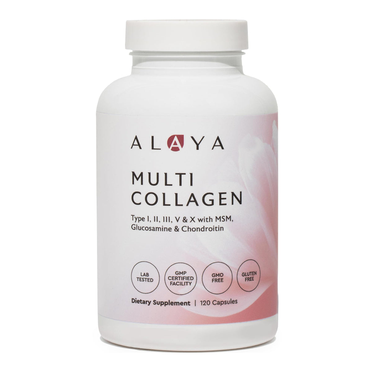 Flacon des capsules de collagène Alaya Naturals, 120 comprimés