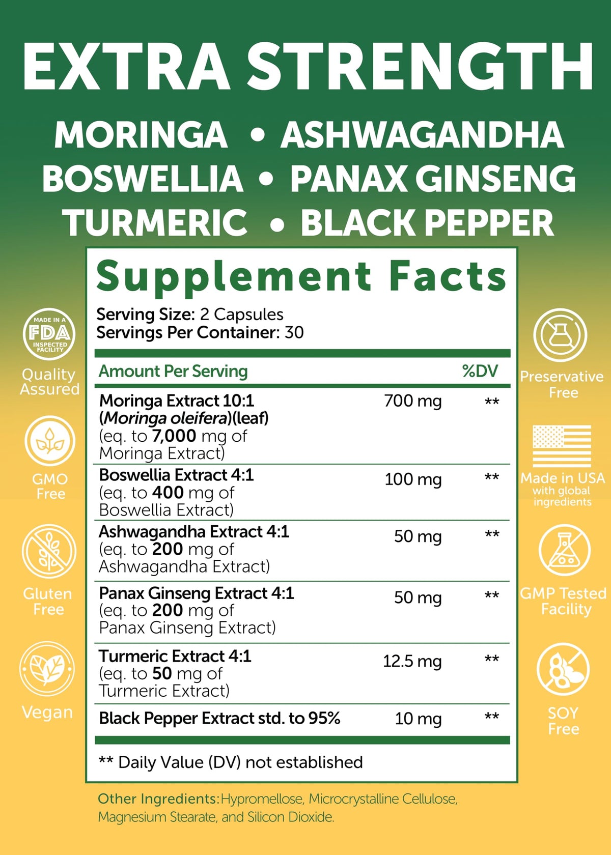 Flacon des capsules de moringa Lunakai avec étiquette