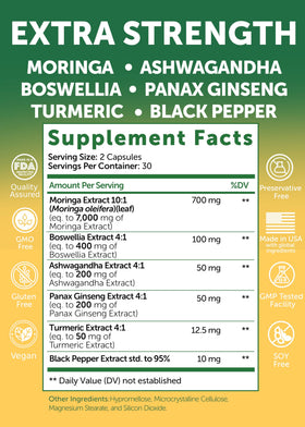 Flacon des capsules de moringa Lunakai avec étiquette