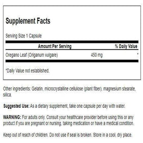 Flacon des capsules de Swanson Origan 450 mg