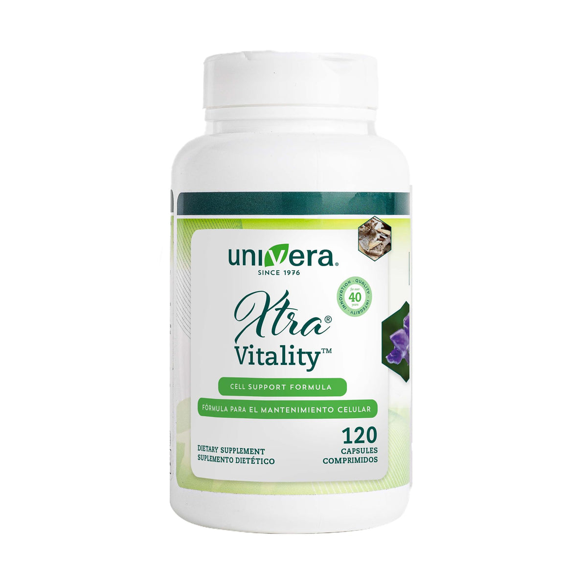 Flacon des capsules Univera Xtra Vitality 120 comprimés