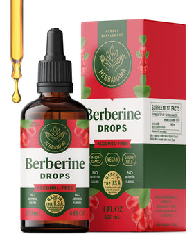 Flacon des gouttes de Berbérine HERBAMAMA 500 mg vue de face
