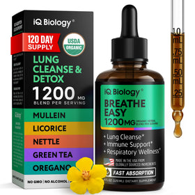 Flacon des gouttes de Mullein IQ BIOLOGY 4oz avec étiquette