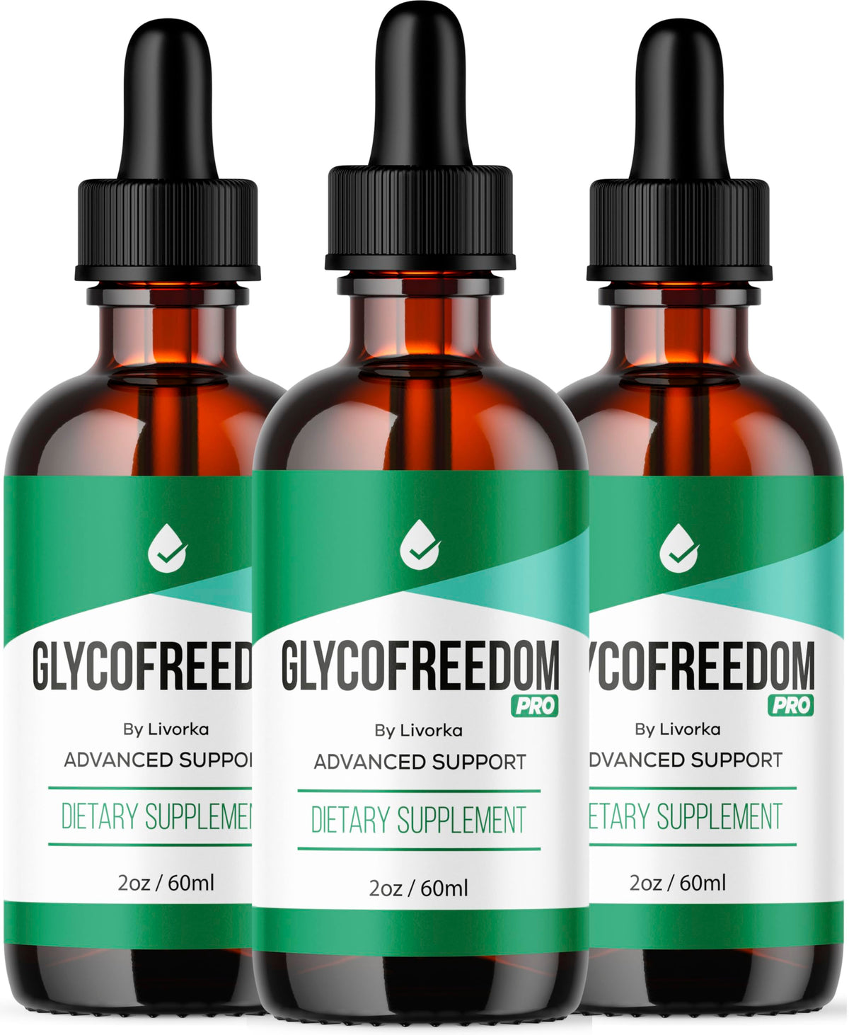Flacon des Gouttes GlycoFreedom de LIVORKA, 60ml, vue de face